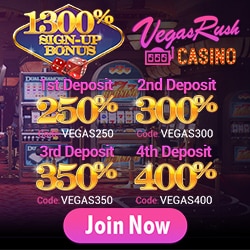 Vegas Rush Casino Review 300 Free Chip Welcome Offers 